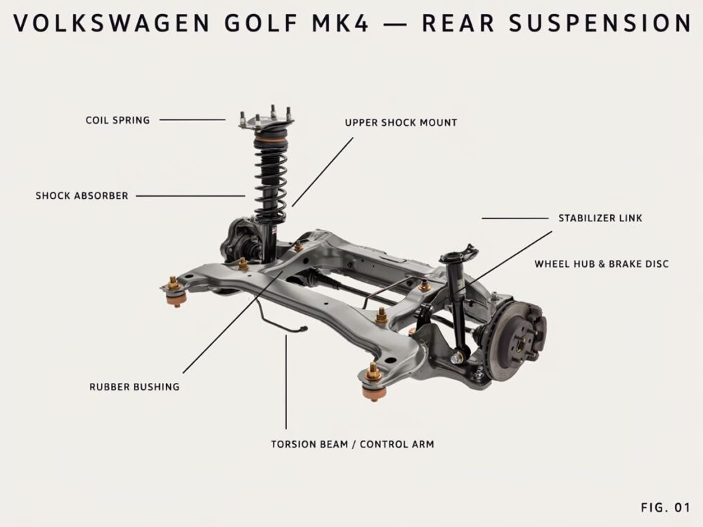 Zawieszenie Golf 4 tył schemat i poradnik naprawy krok po kroku