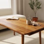 mebel z drewna mango do salonu  