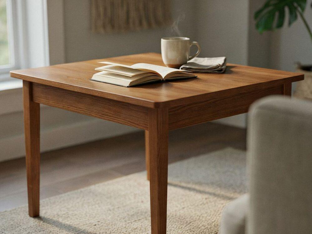 minimalistyczny stolik drewniany
