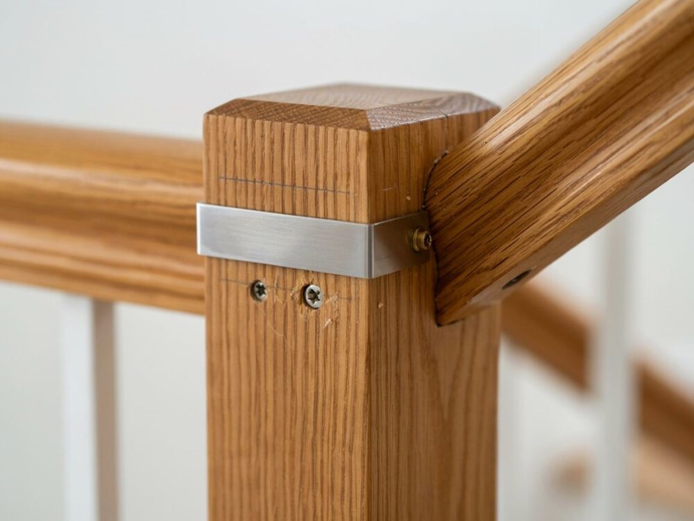 mocowanie słupka balustrady drewnianej
